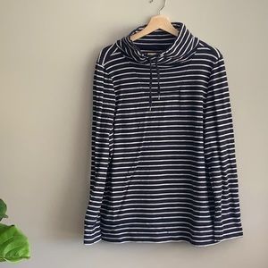 Cowl neck sweatshirt.